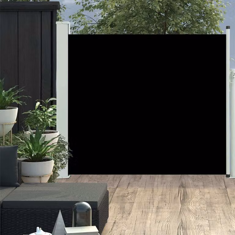 The Living Store Tenda laterale estensibile 100×300 cm nera