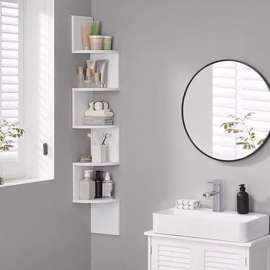 Set di mensole da parete, 5 pezzi, in acciaio inossidabile, per bagno o cucina