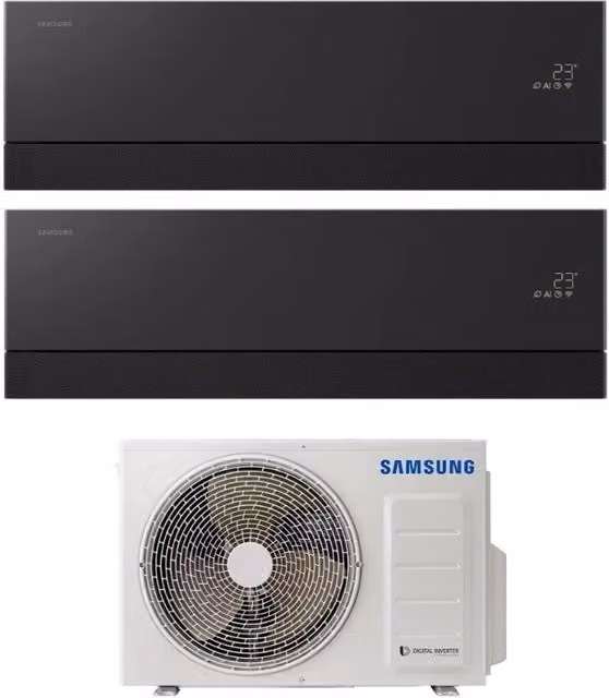 Condizionatore Dual Split Samsung WindFree Première Black 7+9 con Wi-Fi Integrato e Gas R-32 Classe Energetica A+++