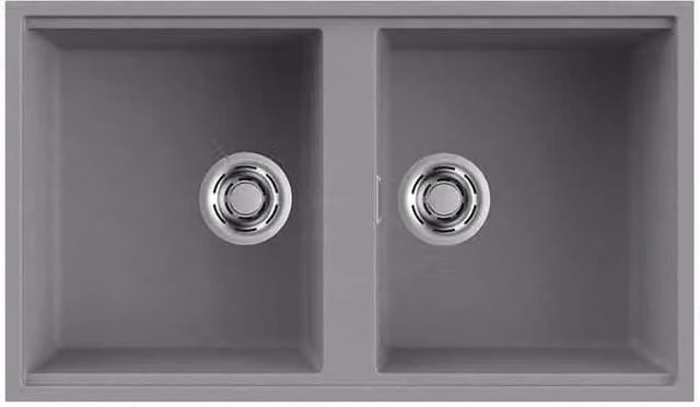 Lavello Elleci Incasso 2 vasche 83,6x48,8 Best 450 Sottotop Granitek Grigio Cemento LGB45048BSO