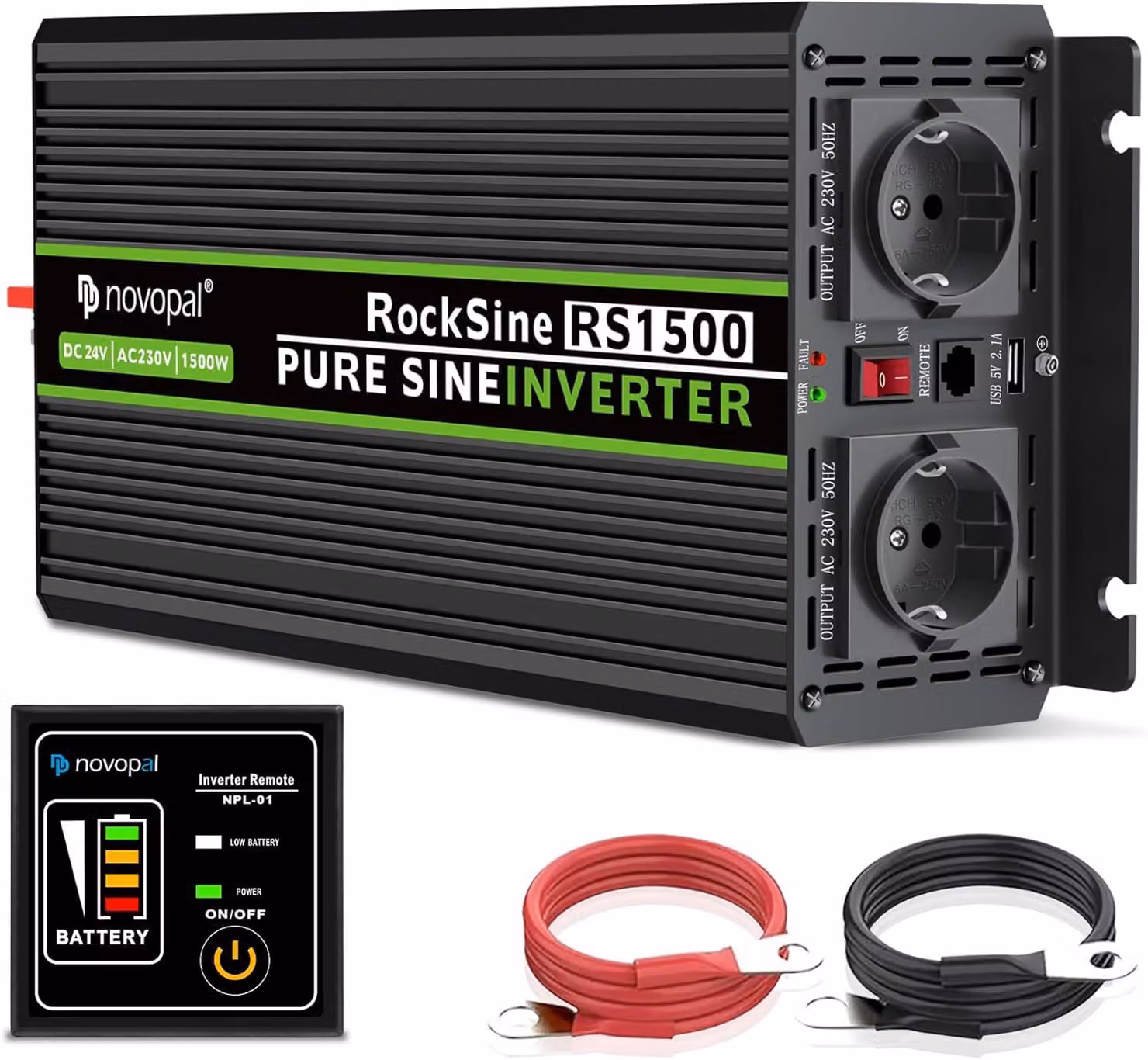 Convertitore di potenza a onda sinusoidale pura da 1500 W, da corrente continua 24 V a corrente alternata 220 V/230 V