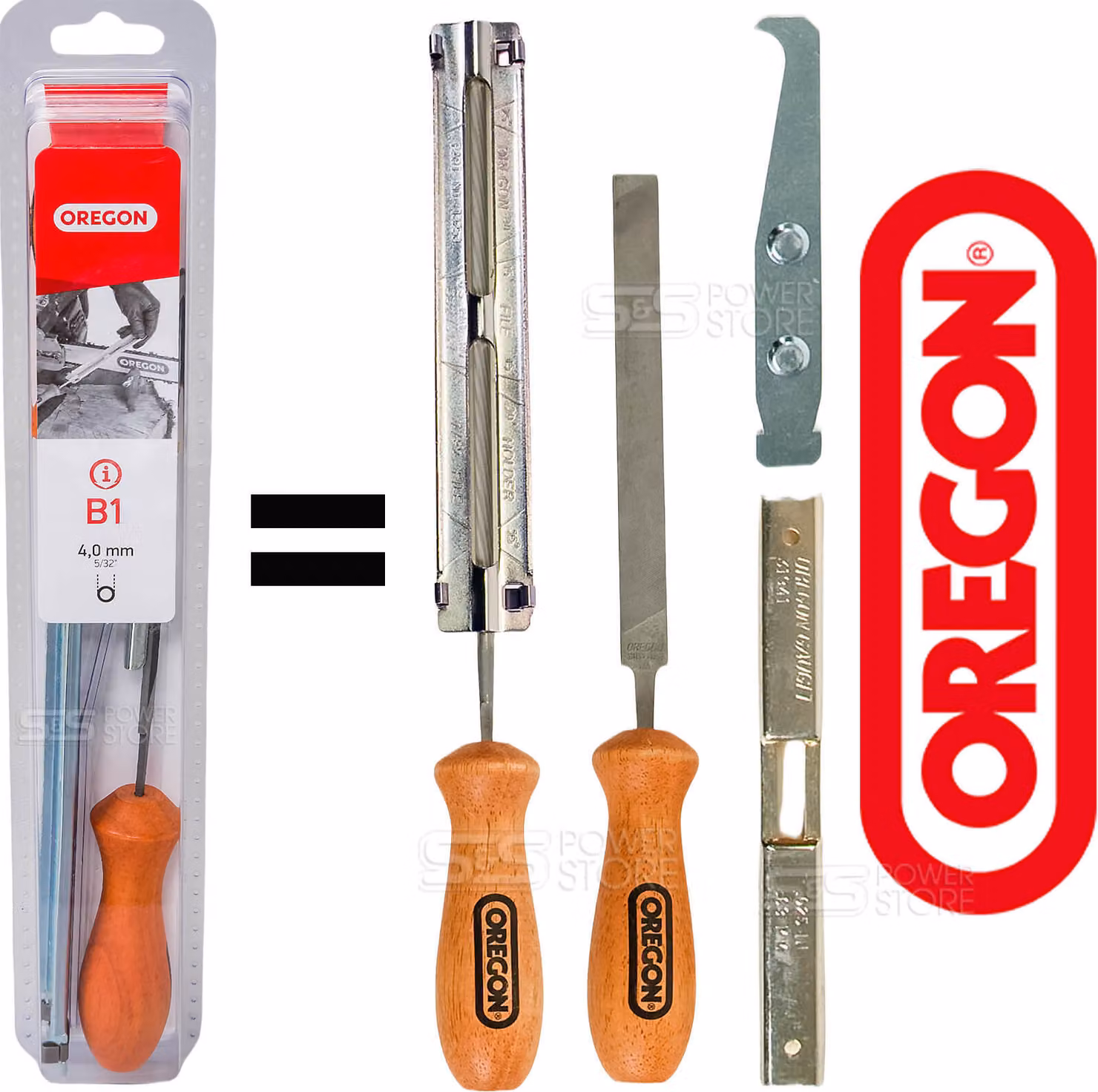 Set di affilatura Oregon Catene per seghe 3/8" e 1/4" Set di affilatura Lima 4,0 mm Portalima