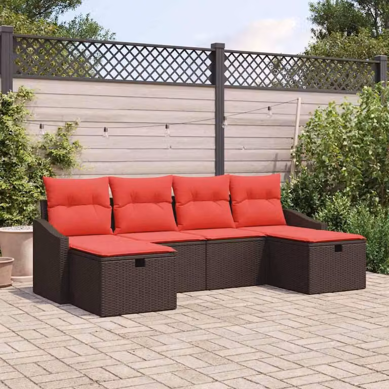 Maison Exclusive - Set da giardino con 6 pezzi, divano in rattan sintetico