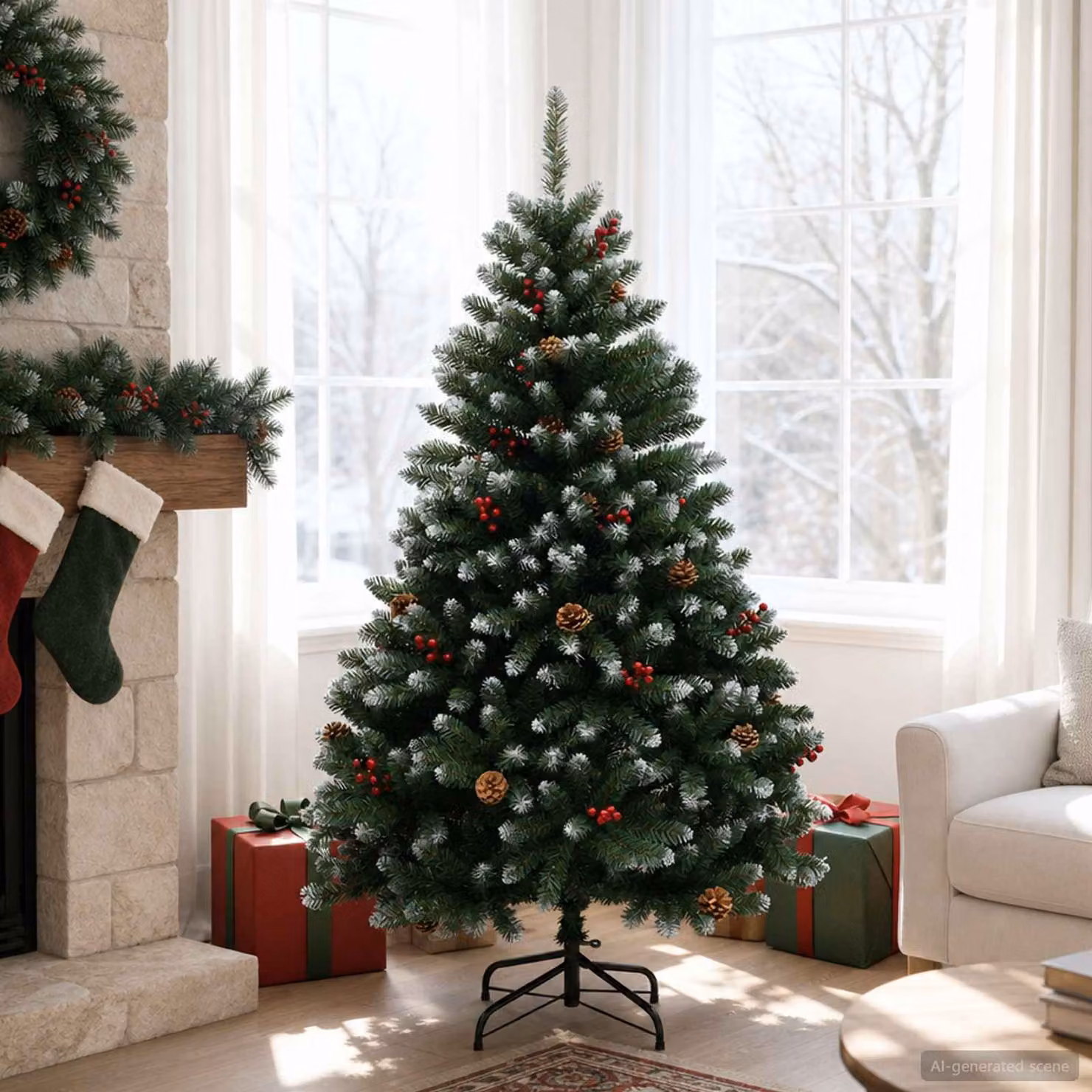 vidaXL Albero di Natale Artificiale con Rami Pieghevoli 150 cm PVC