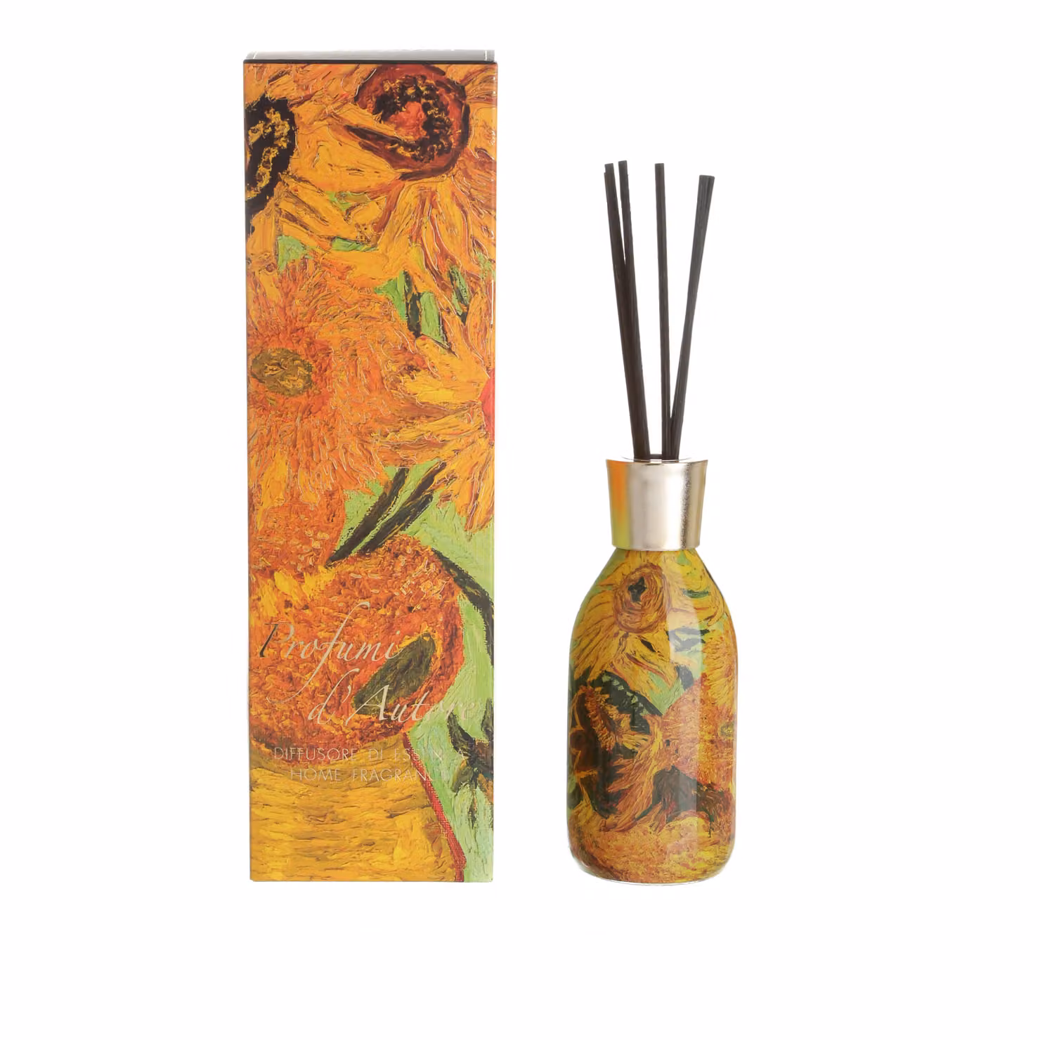 Diffusore d'ambiente con bastoncini KASANOVA I Girasoli, profumazione floreale, 250 ml, giallo – 2
