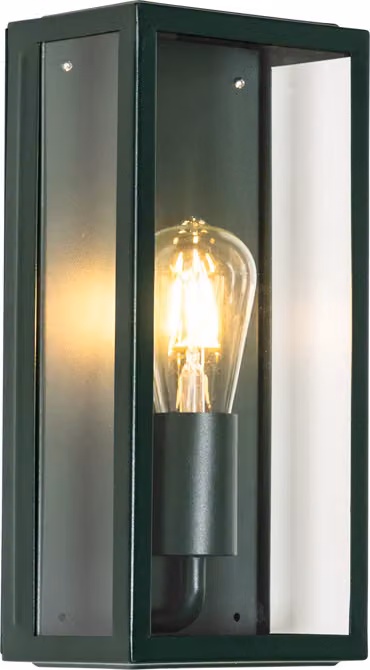 Applique industriale da esterno verde scuro con vetro, IP44, Rotterdam