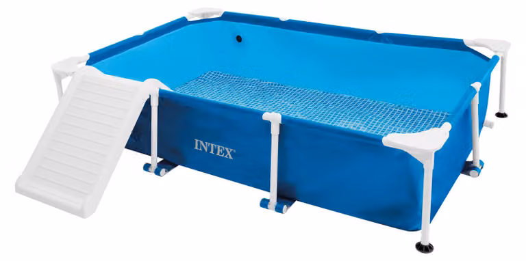 INTEX 48404GN - Set piscina per cani (229x152x45,7 cm) con pompa filtro, rampa e copertura