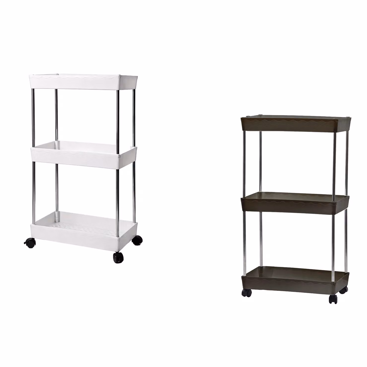 Carrello Multiuso Jeanette Big Vestiamo Casa con 3 Ripiani in Metallo Bianco e Ruote