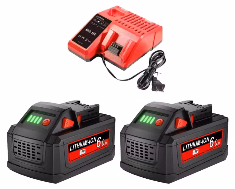 Batteria M18 da 18V - Batteria di ricambio - Litio-Ioni 6000mAh - Celle 18650 - Per utensili elettrici - Compatibile con il sistema M18 - Colore: beige