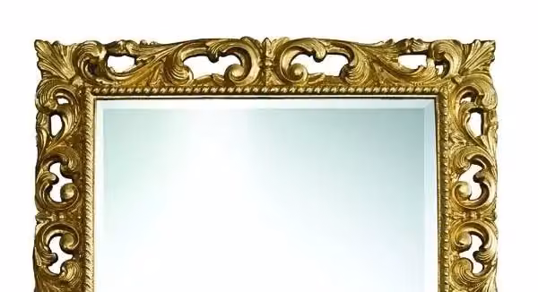 Specchiera rettangolare in foglia oro Mobili 2G L: 185 cm, H: 185 cm, P: 5 cm – 2