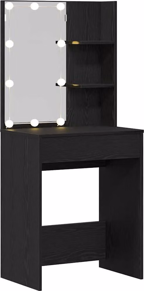 Tavolo da Trucco Rovere Nero 60 x 40 x 140 cm Legno multistrato
