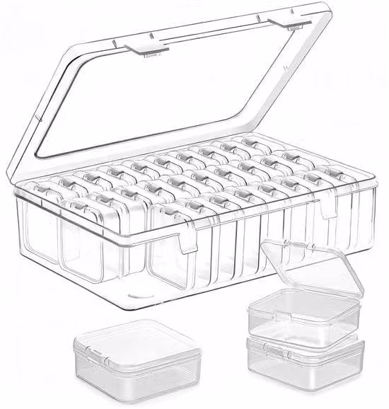 Set di valigette da trasporto in plastica trasparente con molteplici funzioni - 31 pezzi - plastica - diverse dimensioni