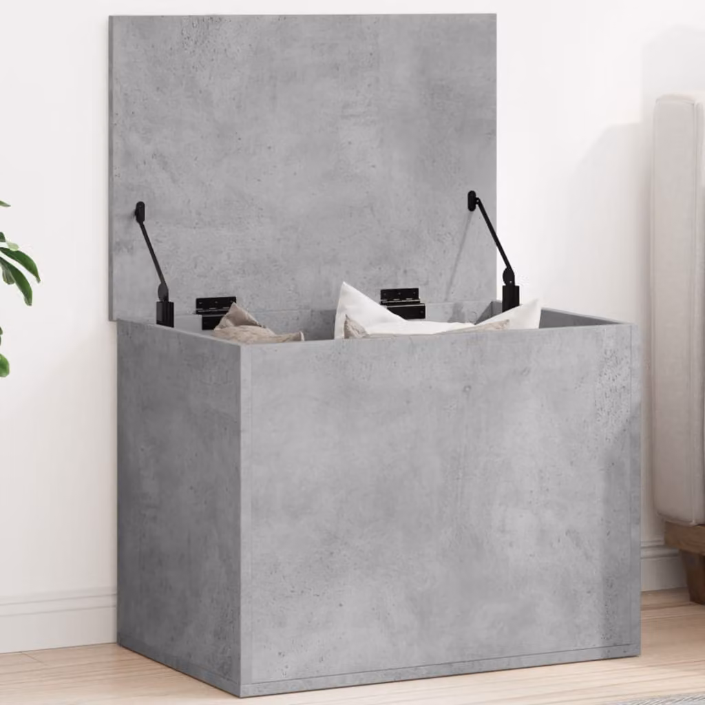 Contenitore moderno vidaXL in legno multistrato e MDF, colore grigio, L 60 cm x P 42 cm x H 46 cm
