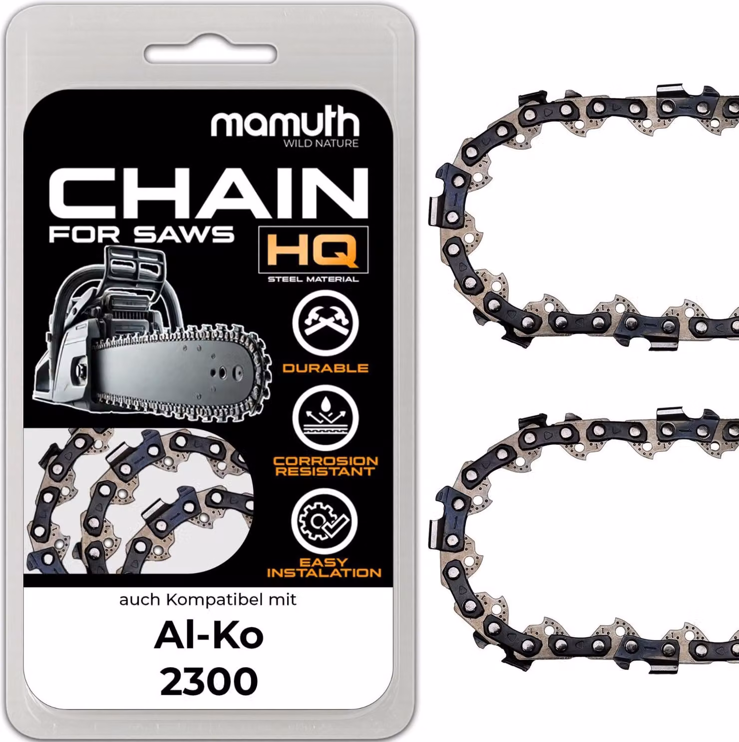 2x catena per motosega 35cm 1,3mm 3/8" 52 TG per Al-Ko 2300