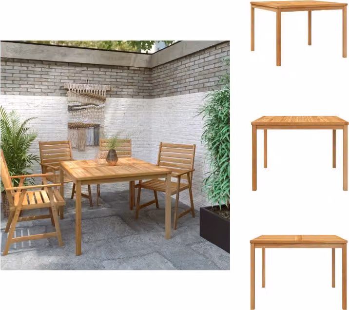 vidaXL Tavolo da pranzo da giardino 110x110x77 cm in legno massiccio di teak - Tavoli da giardino