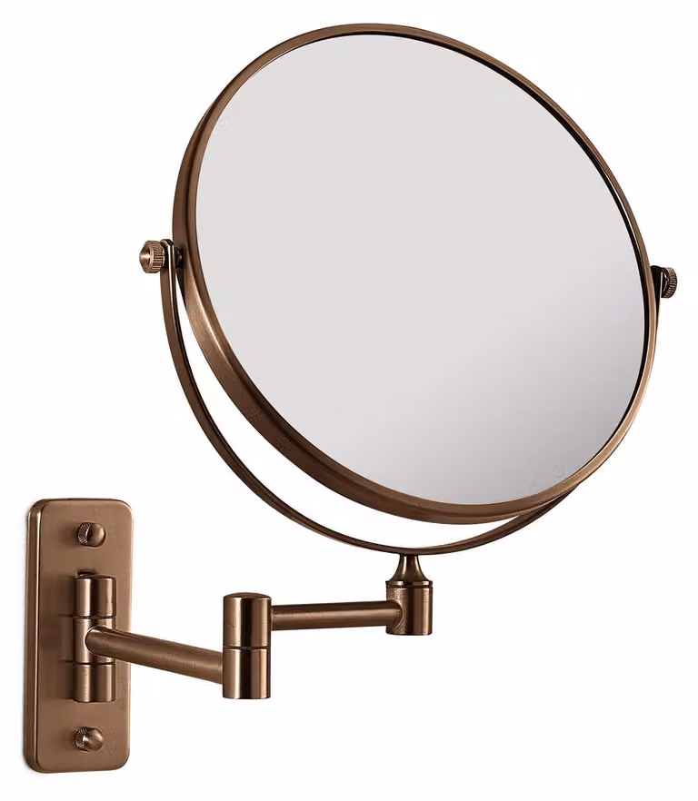 Specchio ingranditore 3X da muro oro rosa