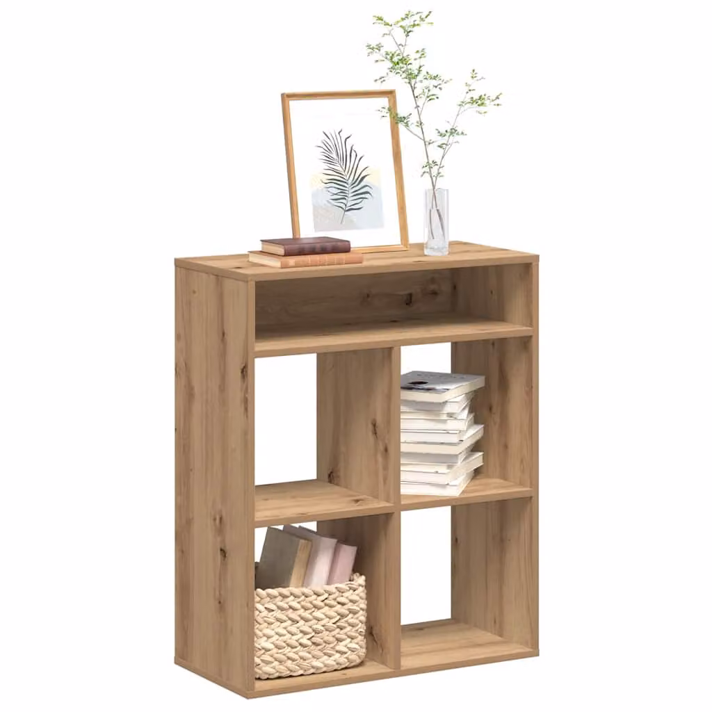 Libreria moderna vidaXL in legno e MDF marrone, sospesa a parete, L 66 cm x P 31 cm x H 80 cm