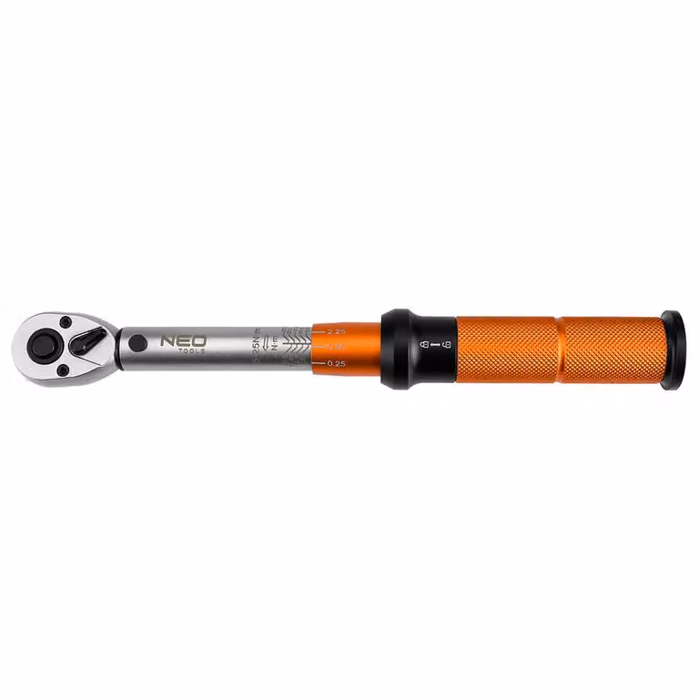 NEO TOOLS chiave dinamometrica 1/4" lunghezza 25 cm; acciaio al CrV; intervallo di regolazione della coppia: 5-25 Nm; per il servizio pneumatici e il servizio auto