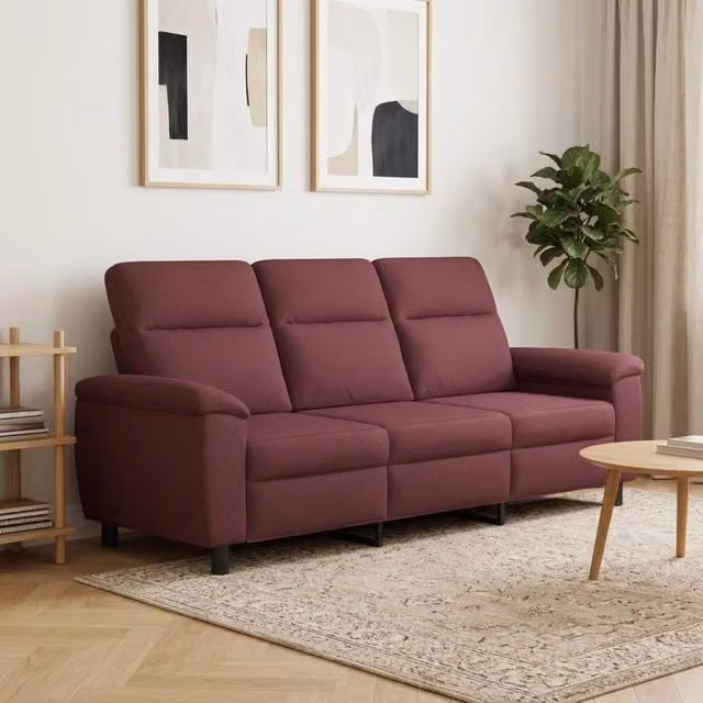 Divano moderno viola vidaXL con struttura in metallo e rivestimento in tessuto L: 214 cm, P: 90 cm, H: 95 cm
