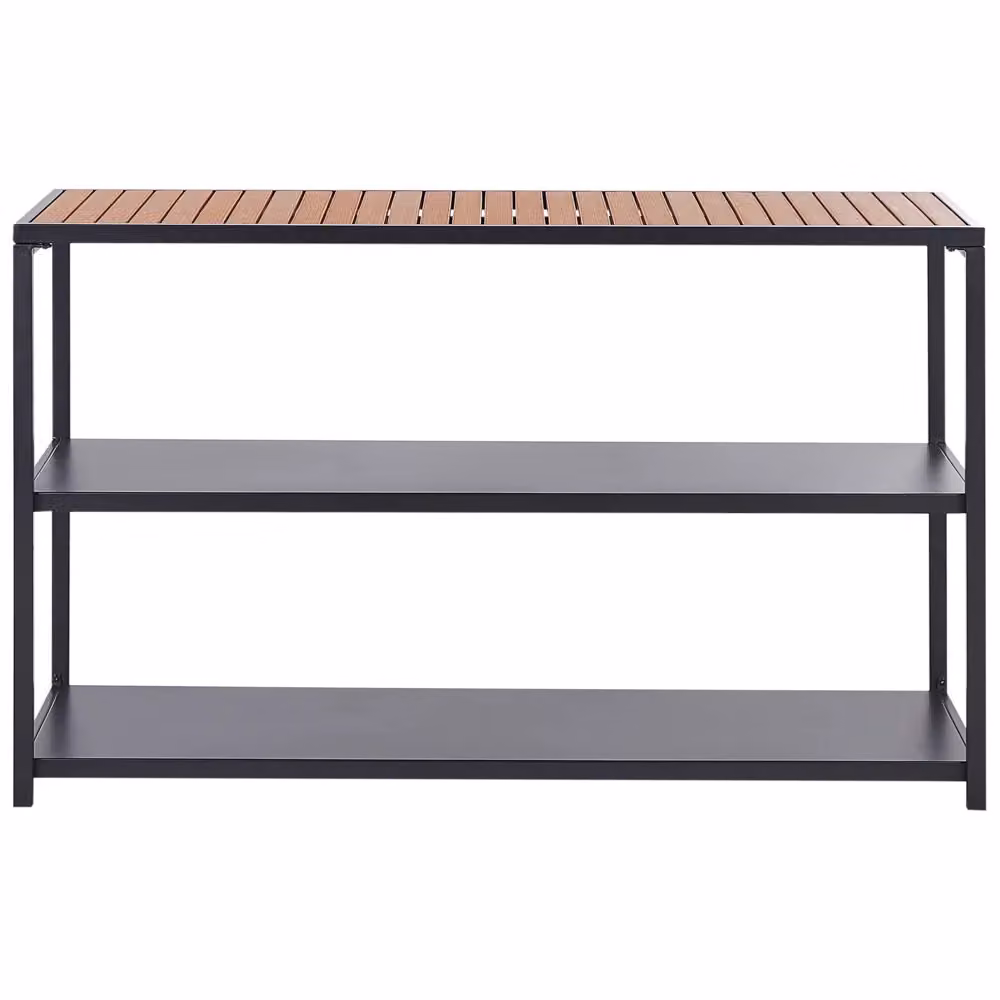 Isola da giardino BELIANI in acciaio e legno con base in polipropilene nero, stile moderno, L 150 cm x P 50 cm x H 90 cm – 2