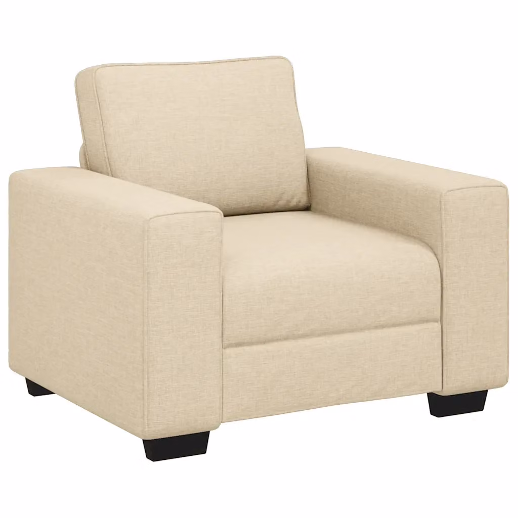 Poltrona lounge moderna vidaXL in tessuto beige con braccioli L/P/H: 100 x 77 x 82 cm – 2