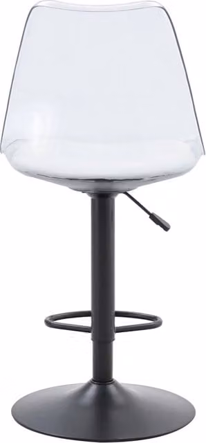Set di 2 sgabelli da bar regolabili 45,7 x 53,3 x 120 cm nero trasparente, girevoli 360°