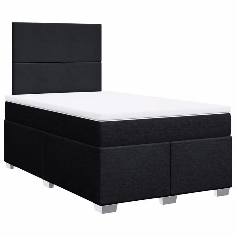 Giroletto a Molle con Materasso Nero 120x200 cm in Tessuto