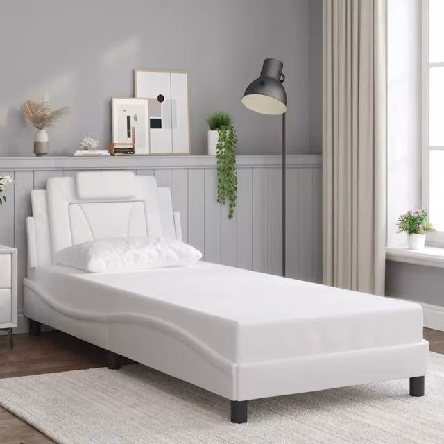Struttura Letto Giroletto Viana Design Mania in Similpelle Bianco L: 80 cm, P: 200 cm
