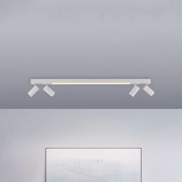 PURE Plafoniera a LED Pure Lines, dimmerabile, Bianco / Opale, Soggiorno / Sala da pranzo, Metallo, Moderno, Plafoniera LED