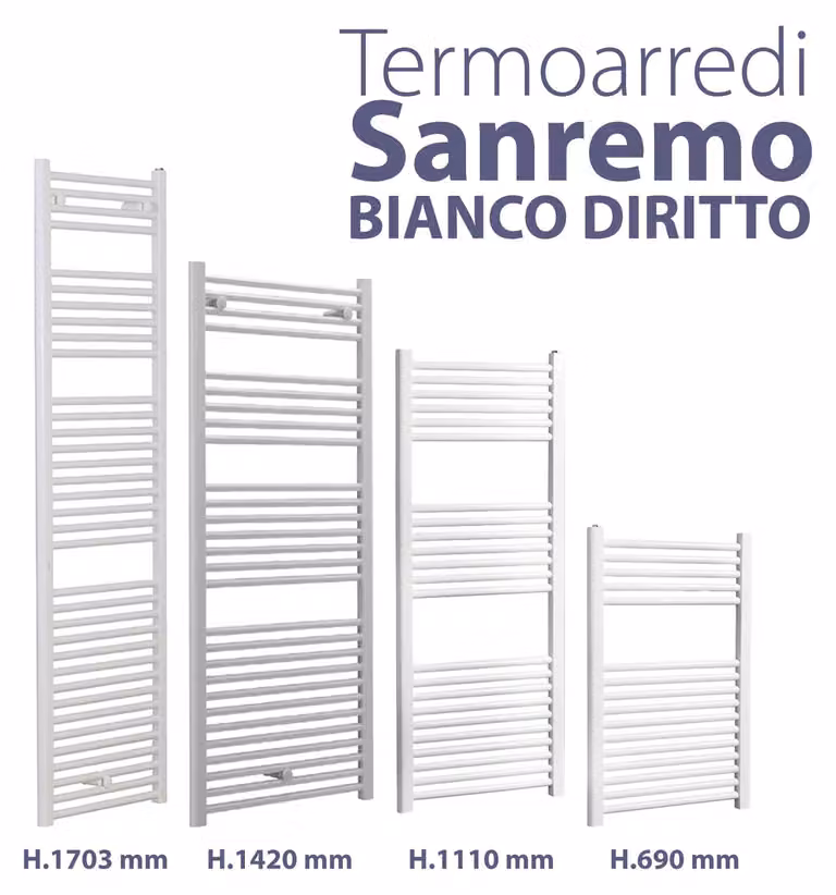 TERMOARREDO "SANREMO" DIRITTO BIANCO H.1420 x L.600 x I.550