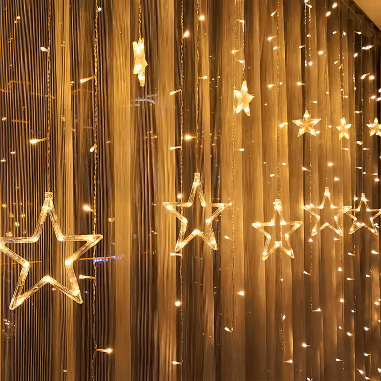 Jopassy 138 LED stelle luminose con 8 modalità e funzione di memoria con 12 stelle Luci di Natale tenda a stella
