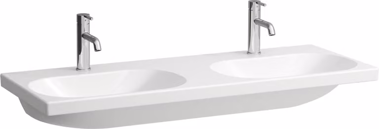 LAUFEN LUA lavabo double, 1 trou pour robinet, sans trop-plein, 1200x460mm, H8140810001561, H8140810001561