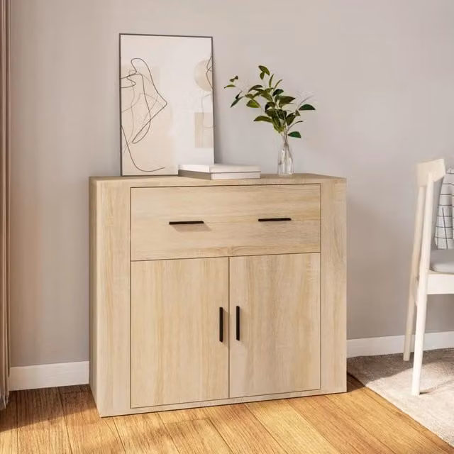Credenza-Buffet-Armadio da cucina Rovere Sonoma 80x33x70 cm in Legno Multistrato 676177