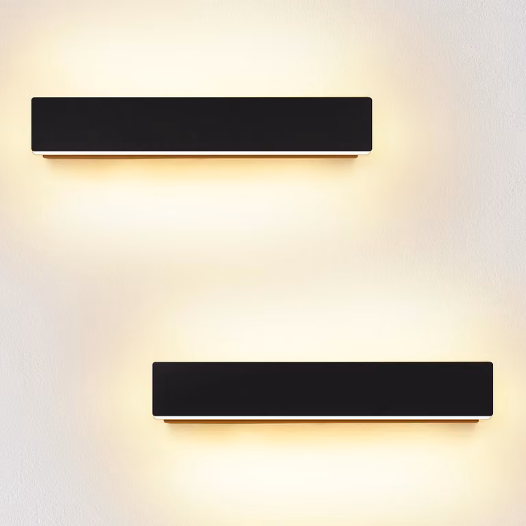 Lampada a LED da parete, 2 luci da 10W, luce calda 3000K, colore nero, set