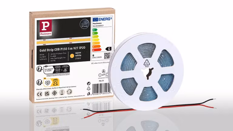 Paulmann Pro Strip, striscia LED dorata, modello P150 COB, temperatura di colore 927