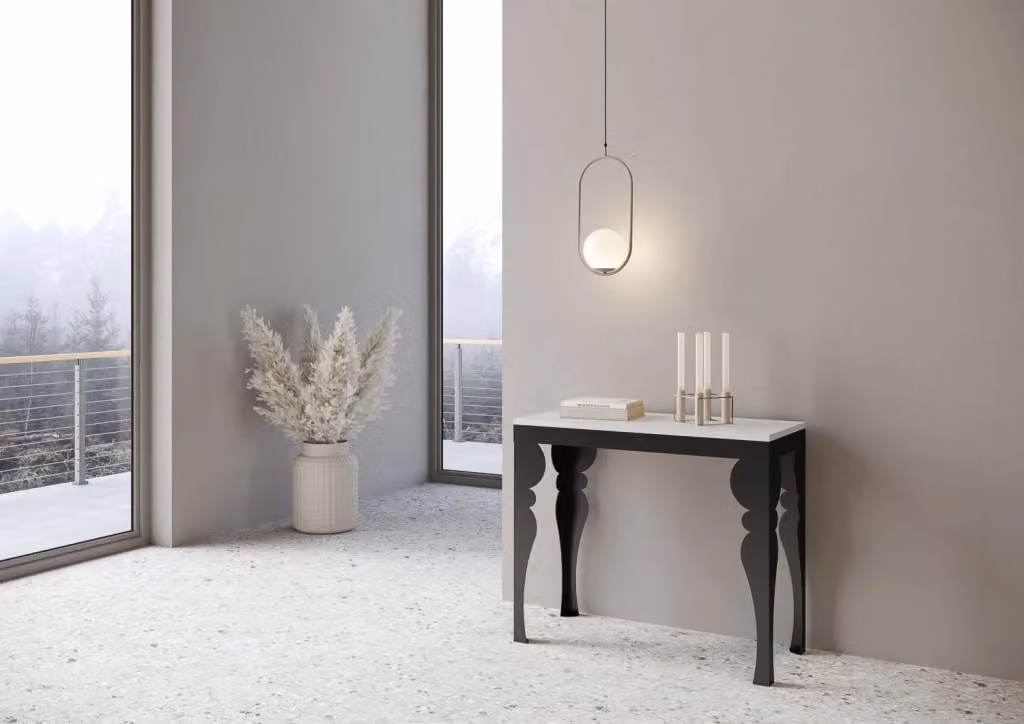 Consolle Allungabile GIORDANOSHOP in Nobilitato Bianco, L/P/H: 90-196 x 40 x 77 cm – 2