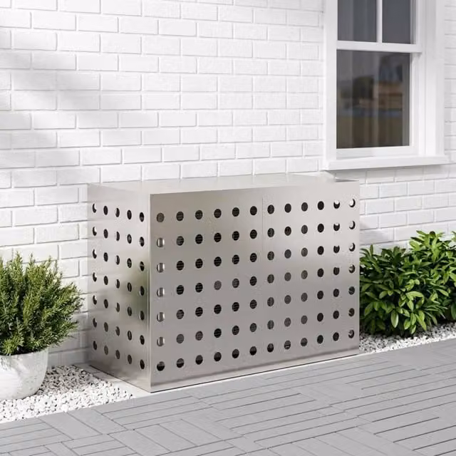 Copertura per condizionatore d'aria vidaXL Argento L 90 x P 40 x H 60 cm