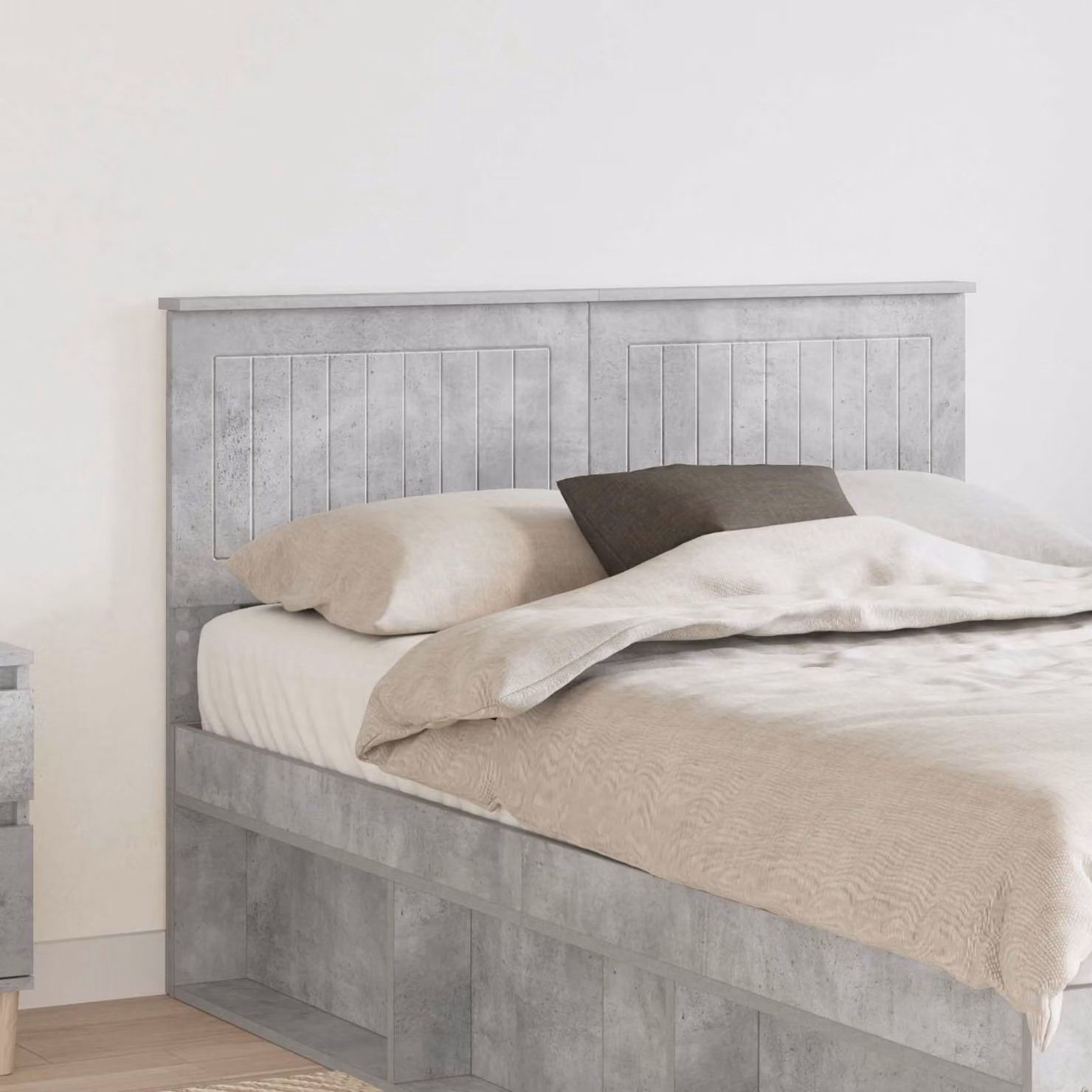 Testiera per letto moderna vidaXL in legno ingegnerizzato, Grigio cemento