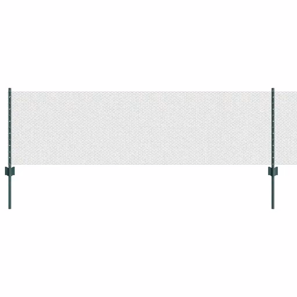 Recinzione esagonale verde vidaXL con palo in acciaio rivestito in PVC per installazione interrata L: 50 m, H: 0,6 m – 2