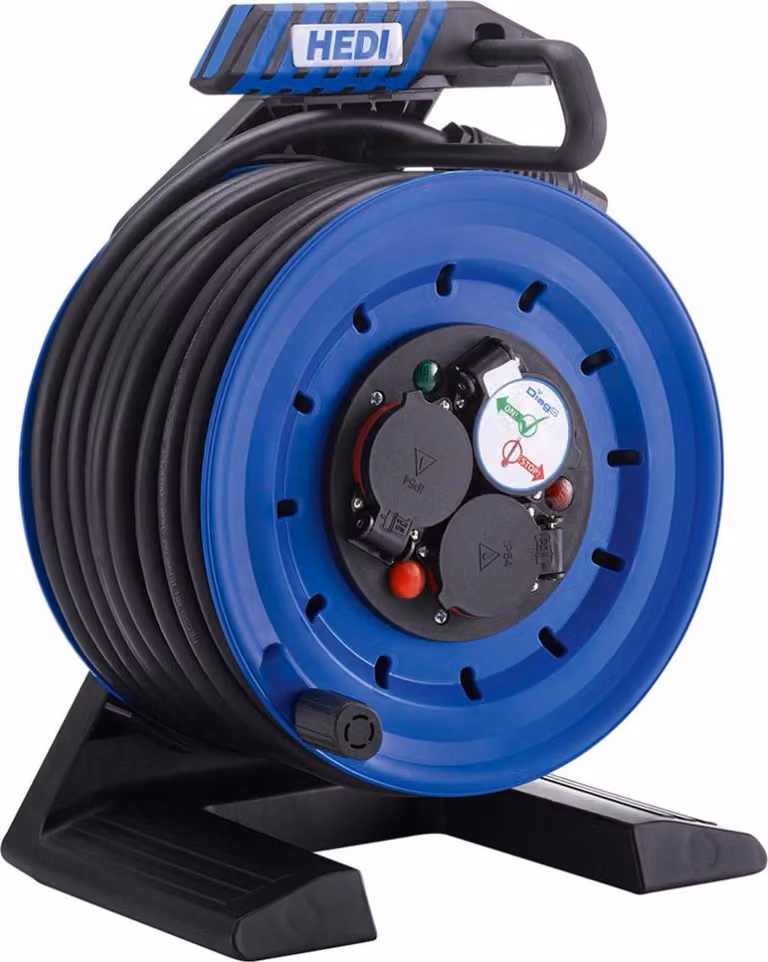 HEDI avvolgicavo interamente in plastica da 30 m con spina tipo E H07RN-F 3G2,5