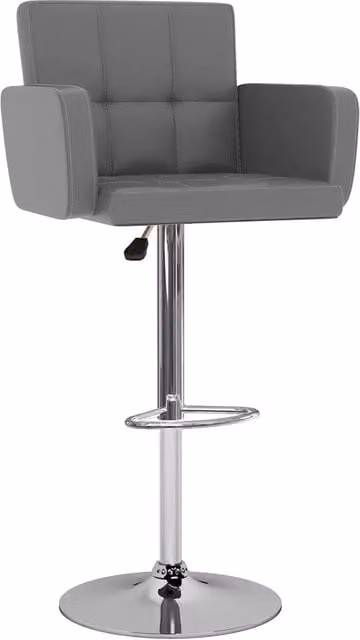 Set di 2 sgabelli da bar moderni vidaXL in similpelle grigia con struttura in metallo