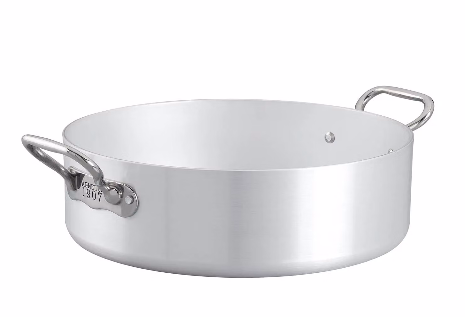 Casseruola Bassa 1907 in alluminio 5mm per induzione, due maniglie, diam. 32cm