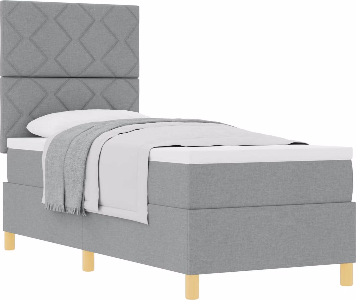 Letto a molle con materasso Grigio chiaro 80 x 200 cm Tessuto
