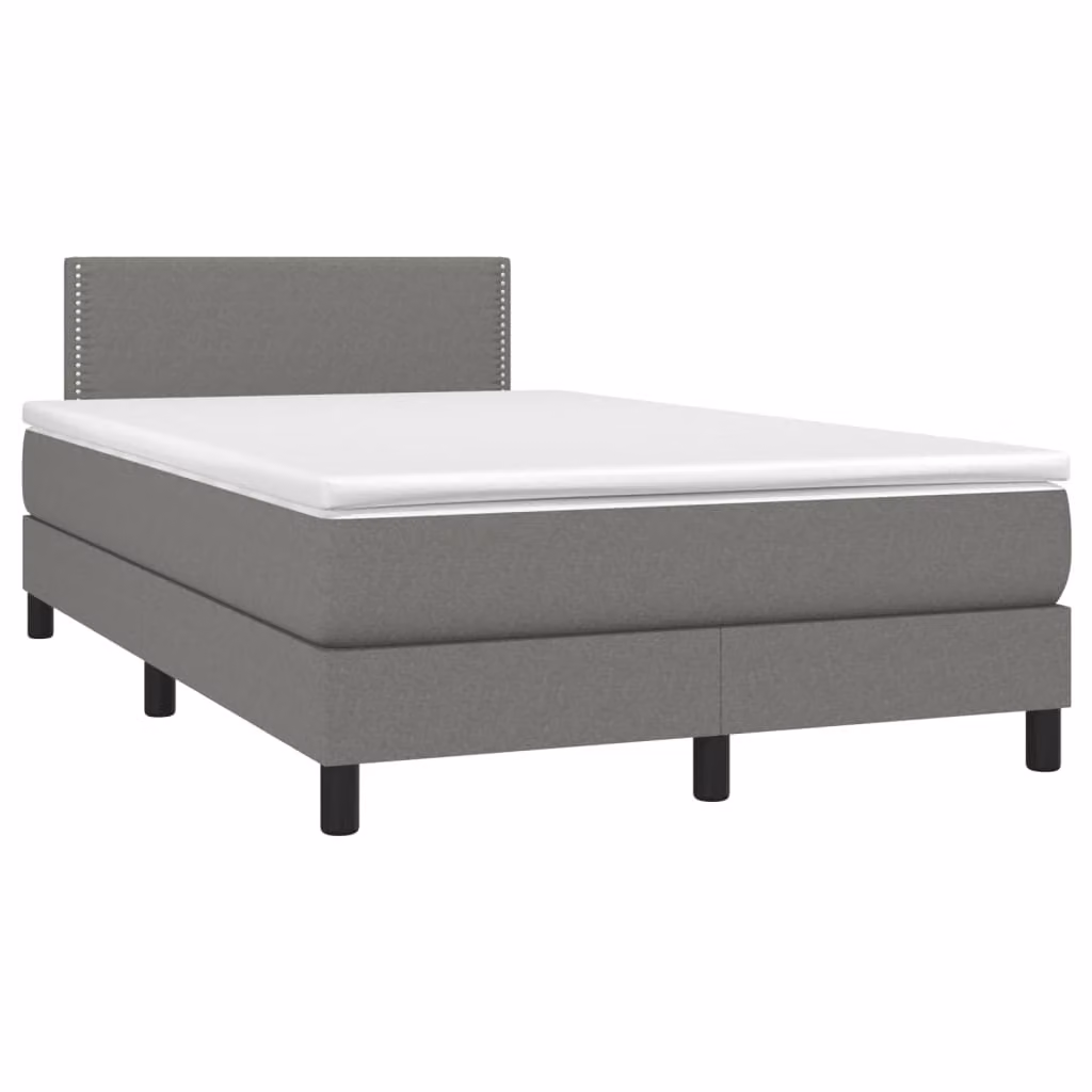 Maison Exclusive - Giroletto a Molle con Materasso Grigio Scuro 120x190cm Tessuto