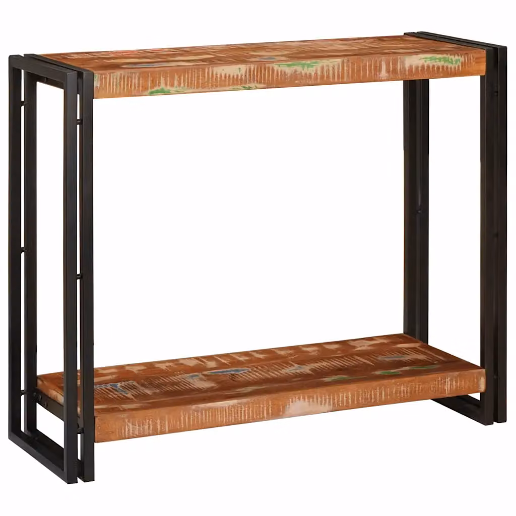 vidaXL Tavolo consolle moderno in legno recuperato massello marrone L: 90 cm, P: 33 cm, H: 75 cm