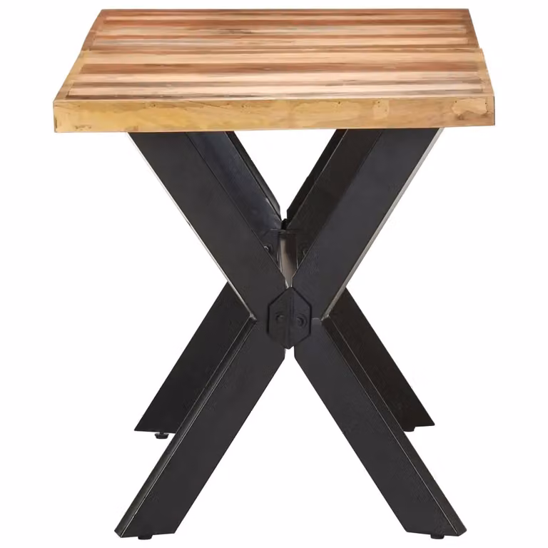 Tavolo da Pranzo Rettangolare in Legno di Acacia e Rubberwood Marrone Stile Industrial vidaXL L: 140 cm, P: 70 cm, H: 75 cm