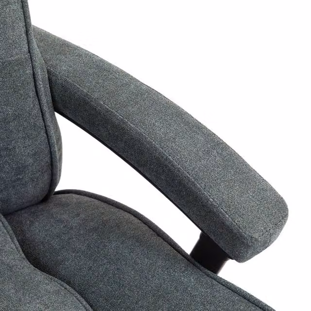Sedia da ufficio ergonomica alta con altezza regolabile, funzione dondolo e ruote, in poliestere grigio