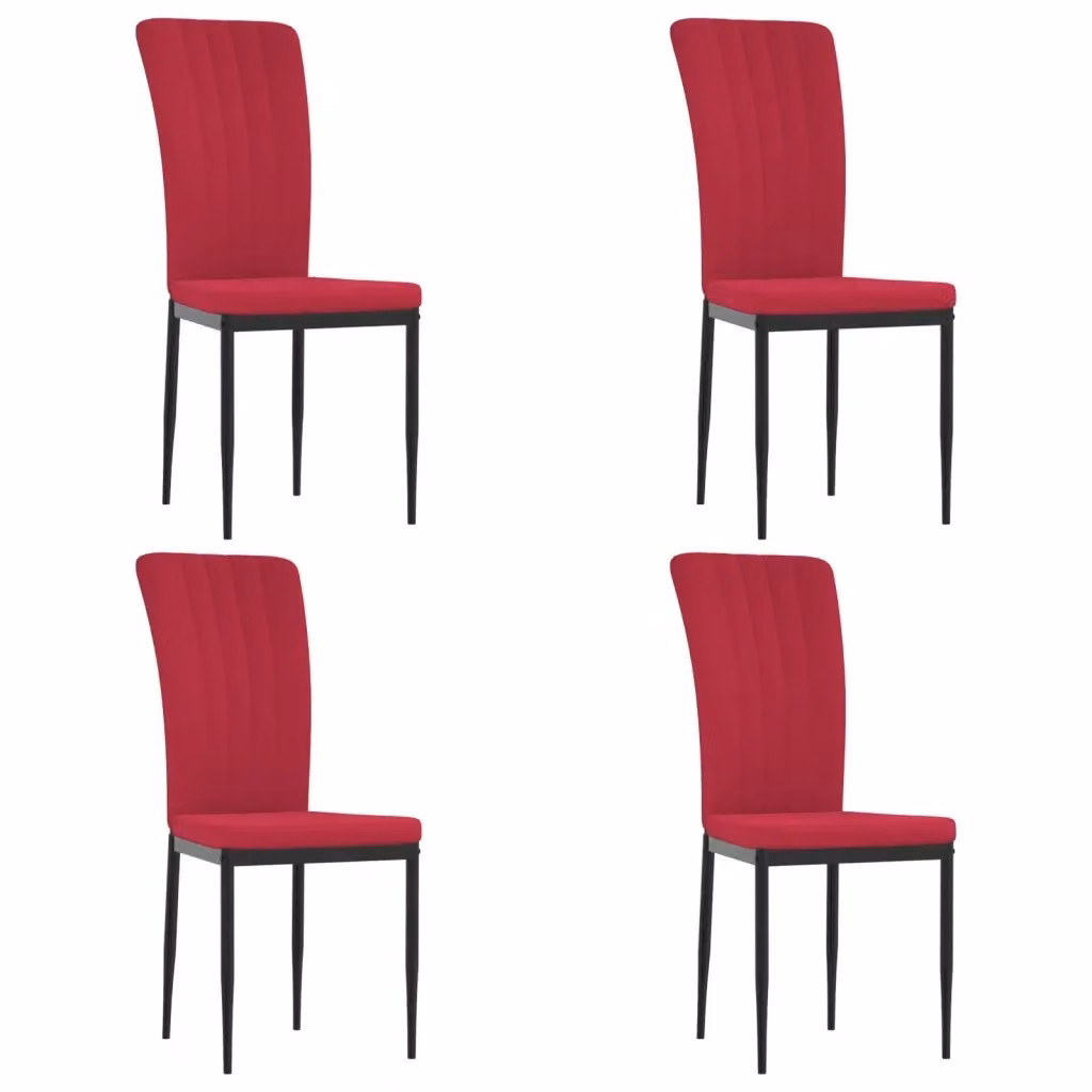 Set di 4 sedie da pranzo vidaXL in velluto rosso per soggiorno e cucina – 2