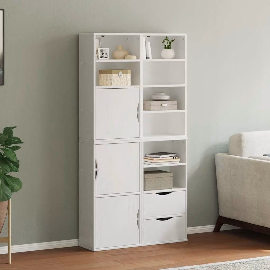 Set di 4 armadietti a muro vidaXL ODDA in legno di pino bianco, L: 40 cm, P: 24 cm, H: 79 cm – 1