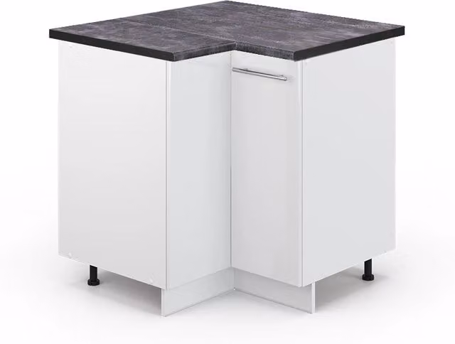 Mobile ad angolo cucina Fame-Line Bianco lucido/Bianco 80.5 cm, PL Antracite Vicco